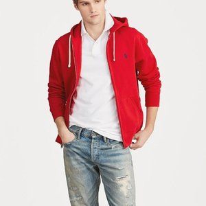 Ralph Lauren Signature Fleece Hoodie (Red, M)